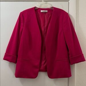 Kasper Fuchsia Open-Front Blazer